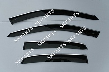 Ветровики (Дефлекторы окон) черные с хромированным молдингом Sd B9 2015 AE13215CR Audi A4