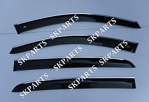 Ветровики (Дефлекторы) черные с хромированным молдингом Sd 2010 VE24310CR Volkswagen Phaeton Long