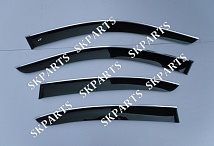 Ветровики (Дефлекторы окон) черные с хромированным молдингом Sd E65 2001-2008 BE23201CR BMW 7