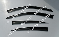 Ветровики (Дефлекторы окон) черные с хромированным молдингом Sd 2001-2010 J20101CR Jaguar X-tupe