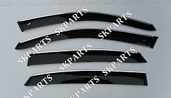 Ветровики (Дефлекторы окон) черные с хромированным молдингом D3 S8 2002-2010 A13602CR Audi A8 Long