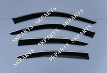 Ветровики (Дефлекторы окон) черные с хромированным молдингом Sd E90 2005-2012 B20605CR BMW 3