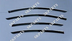 Ветровики (Дефлекторы окон) черные с хромированным молдингом CC I 2008 V23108CR Volkswagen Passat
