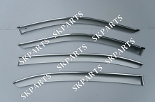 Ветровики (Дефлекторы окон) серые с хромированным молдингом Sd E66 2001-2008 BS23001CR BMW 7