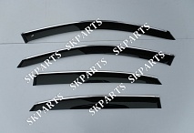 Ветровики (Дефлекторы окон) черные с хромированным молдингом D4 S8 2010-2012 A13010CR Audi A8 Long