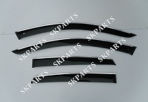 Ветровики (Дефлекторы окон) черные с хромированным молдингом Sd 4F C6 2005-2011 A10105CR Audi A6