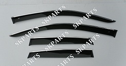 Ветровики (Дефлекторы окон) черные с хромированным молдингом 2006-2012 V20805CR Volkswagen Jetta V